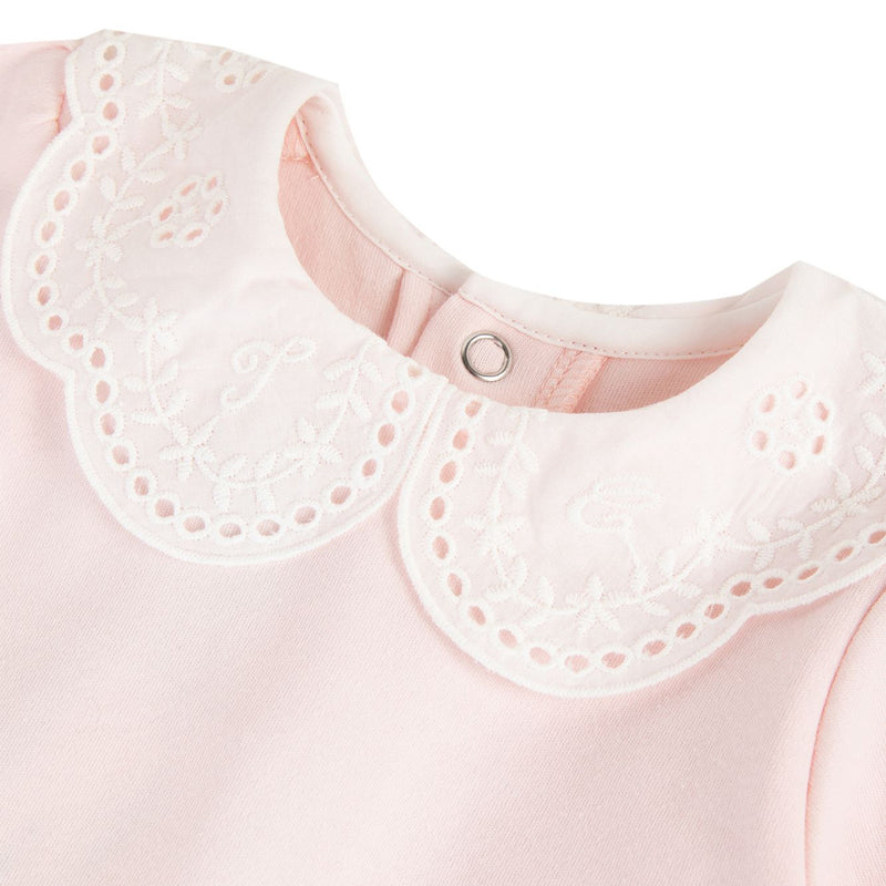 Rose Pale Baby Onesie W/ Lace