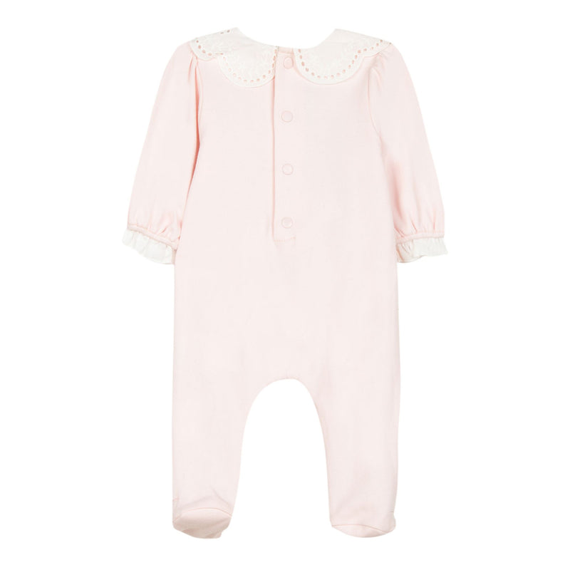Rose Pale Baby Onesie W/ Lace