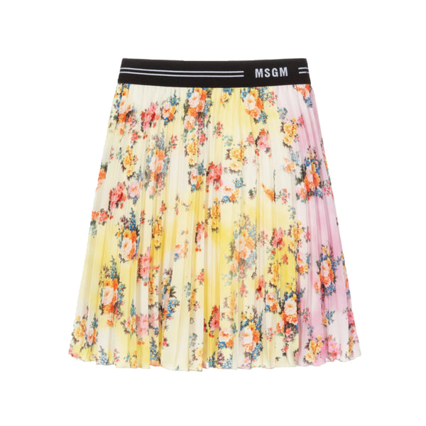 Pink & Yellow Floral Skirt